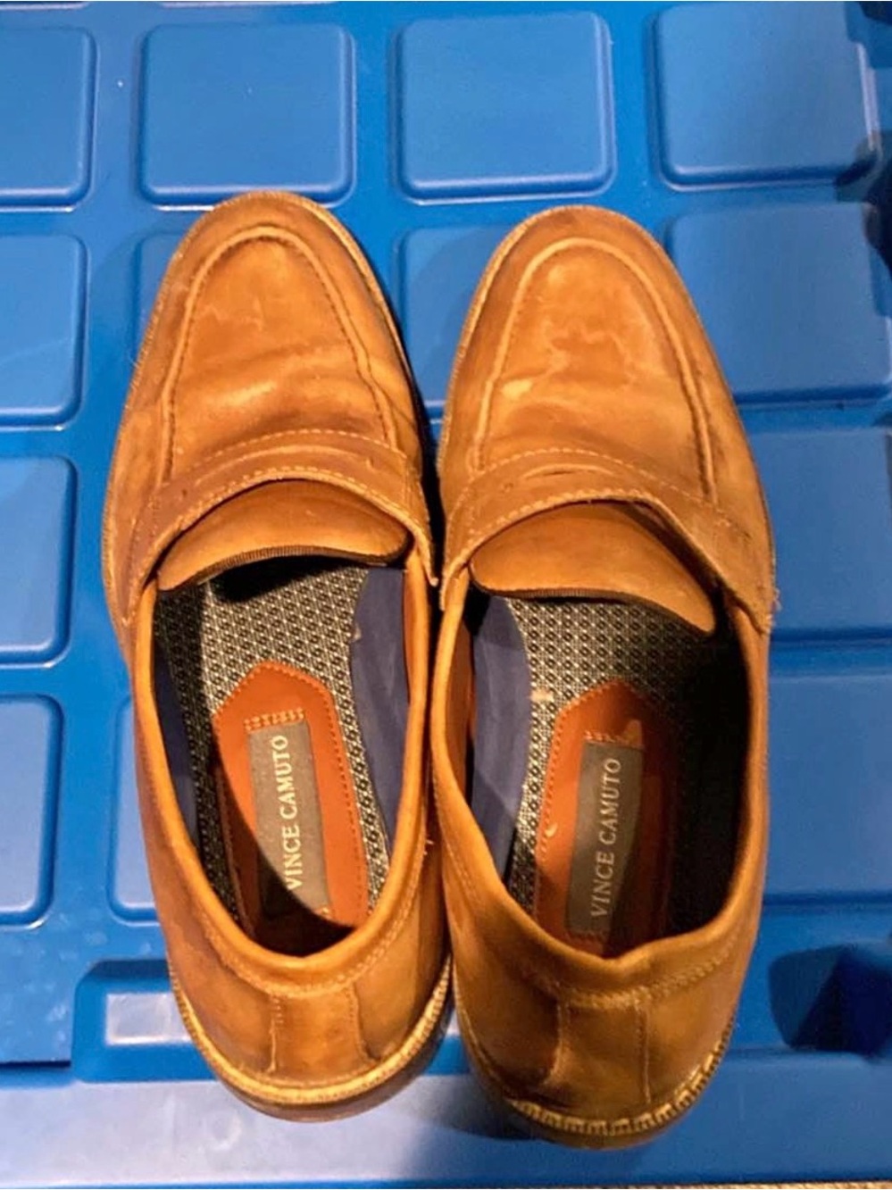 Vince Camuto Men's Brown Suede Penny Loafers